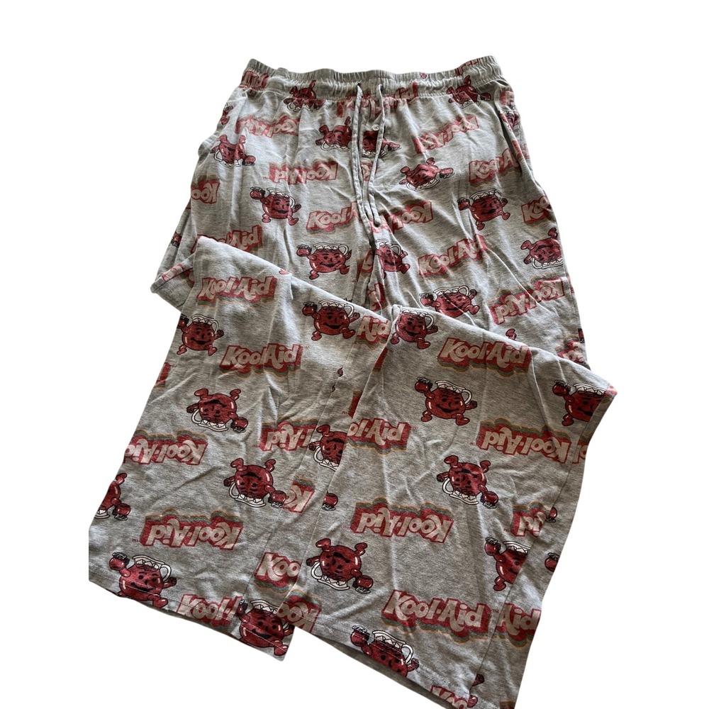 Kool-Aid Man Mad Engine Mens Gray Lounge Sleep Pants Large Retro Mascot Print